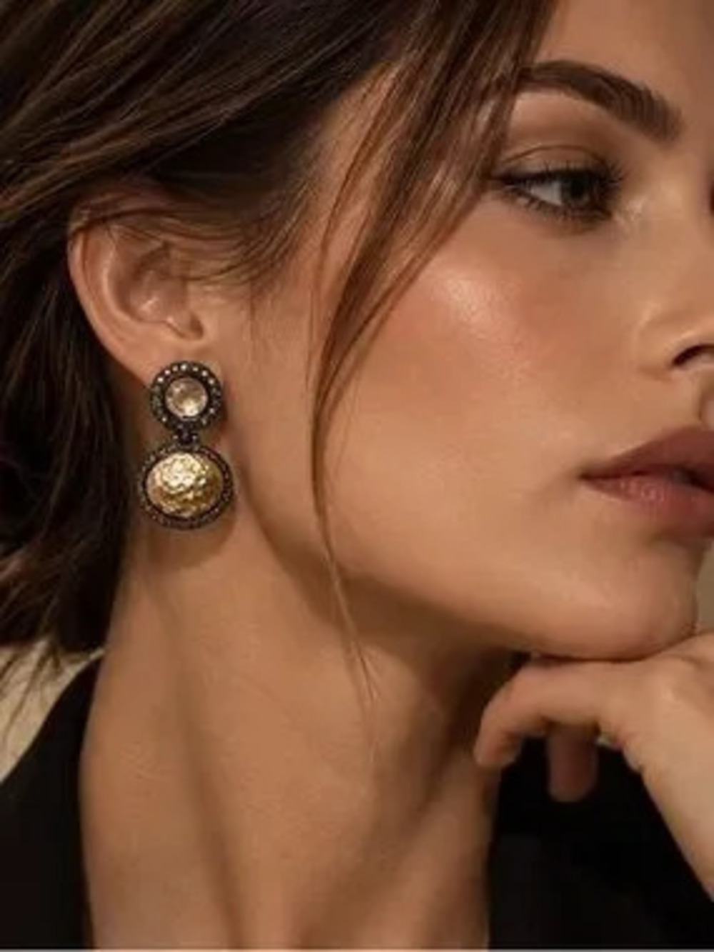 Vintage Luxe Crystal Medallion Earrings
